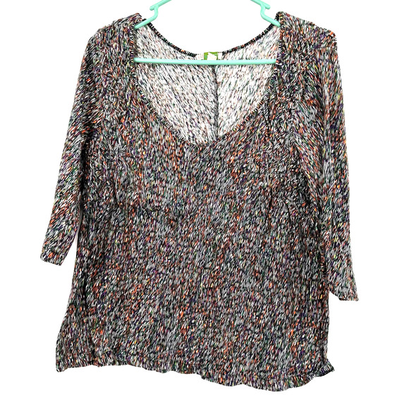 Anthropologie Tops - Anthropologie EIT twa size Medium 3/4 length sleeve v neck‎ shirt top colorful